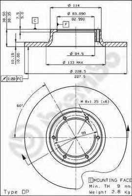 Диск тормозной | перед | - Brembo 08.2138.10