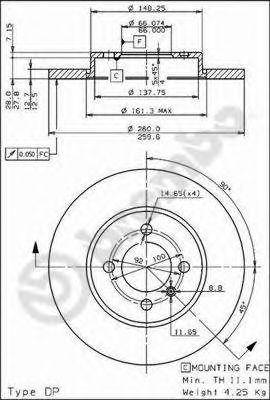 Диск тормозной Standard | перед | - Brembo 08.3068.10