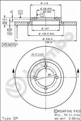 Диск тормозной Standard | перед | - Brembo 08.4472.10