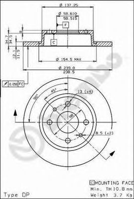 Диск тормозной Standard | перед | - Brembo 08.5211.10