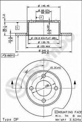 Диск тормозной Standard | зад | - Brembo 08.5510.10