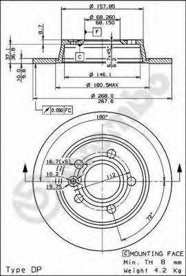 Диск тормозной Standard | зад |