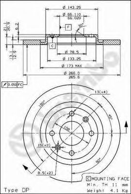 Диск тормозной Standard | перед | - Brembo 08.7238.10