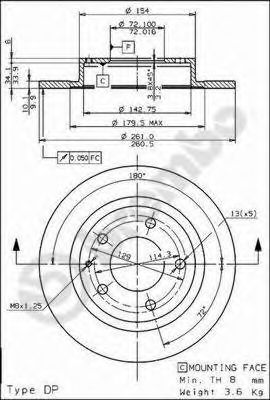 Диск тормозной Standard | зад | - Brembo 08.7352.10
