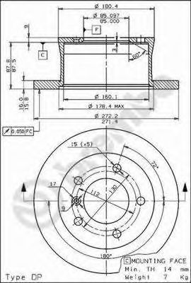 Диск тормозной Standard | зад |