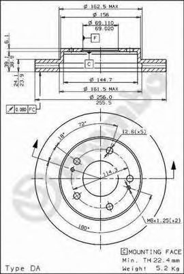 Диск тормозной Standard | перед | - Brembo 09.5640.20