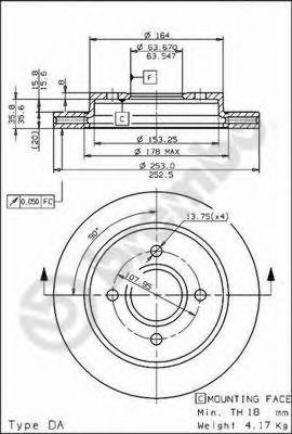 Диск тормозной Standard | зад | - Brembo 09.5708.10