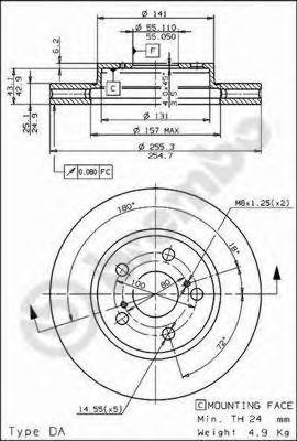 Диск тормозной Standard | перед | - Brembo 09.5844.10