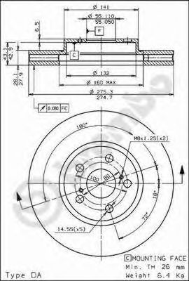 Диск тормозной Standard | перед |