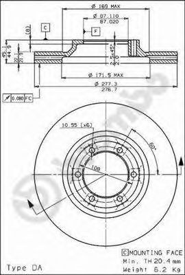 Диск тормозной Standard | перед | - Brembo 09.6817.10