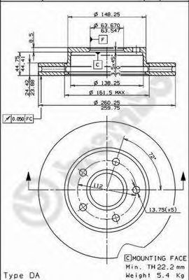 Диск тормозной Standard | перед |