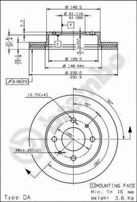 Диск тормозной Standard | перед | - Brembo 09.6943.10