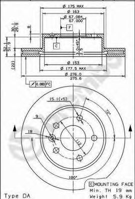 Диск тормозной Standard | перед |