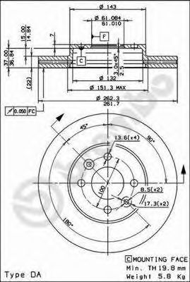 Диск тормозной Standard | перед |