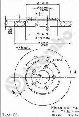Диск тормозной Standard | перед |