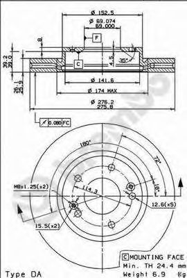 Диск тормозной Standard | перед |