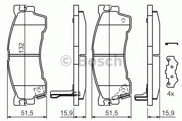Колодки тормозные дисковые | перед | - Bosch 0 986 424 694
