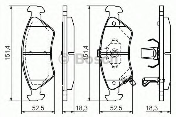 Колодки тормозные дисковые | перед | - Bosch 0 986 424 725