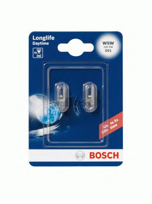 Лампа longlife daytime W5W 12V 5W (блистер, 2 шт.) - Bosch 1 987 301 052