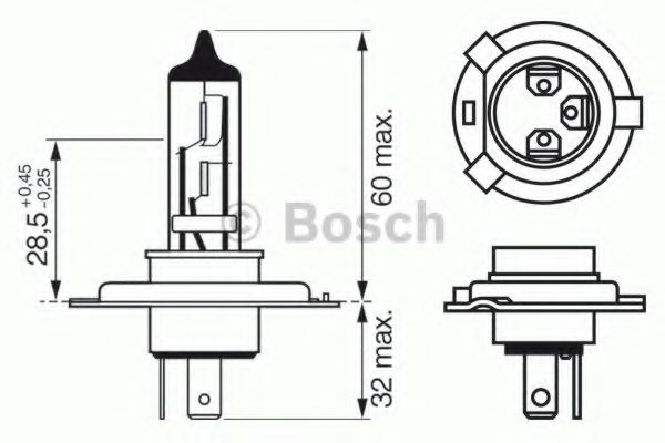 Лампа STANDARD H4 12V 60/55W - Bosch 1 987 302 041