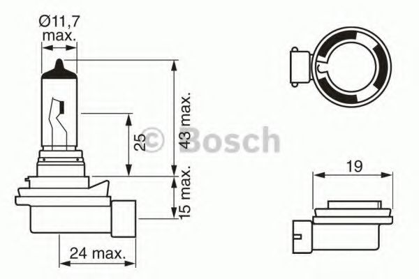 Лампа 12V 35W H8 - Bosch 1 987 302 081