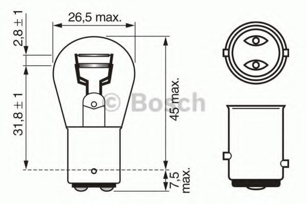 Лампа standard p21/5w 12V 21/5w | зад | - Bosch 1 987 302 202
