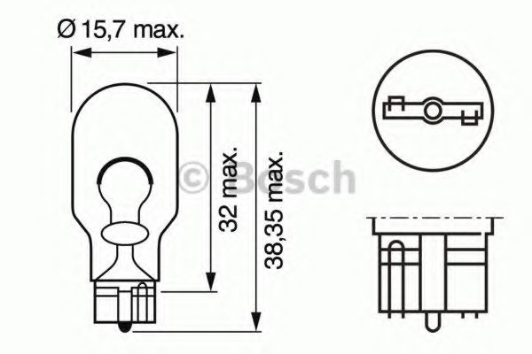 Лампа standard w16w 12V 16W - Bosch 1 987 302 205