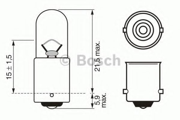 Лампа T4W 12V - Bosch 1 987 302 207