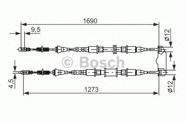 Трос стояночного тормоза  - Bosch 1 987 477 129