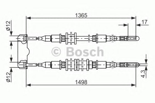 Трос стояночного тормоза - Bosch 1 987 477 130