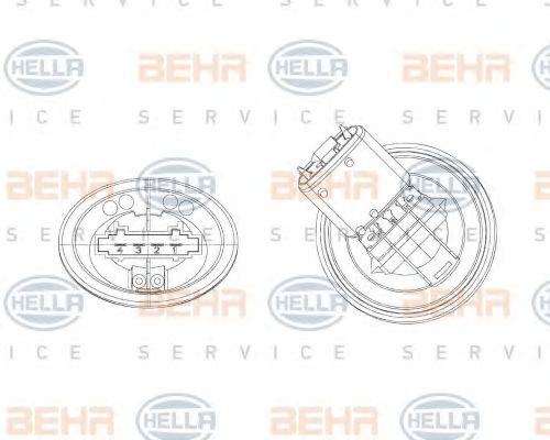 Резистор электродвигателя отопителя - Hella 5HL 351 321-301