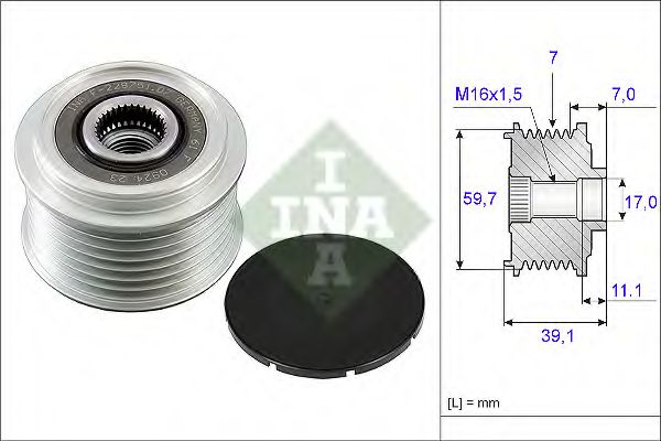 Ременной шкив генератора - INA 535 0053 10