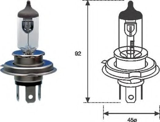 Лампа H4 12V [standart] Magneti Marelli                002555100000