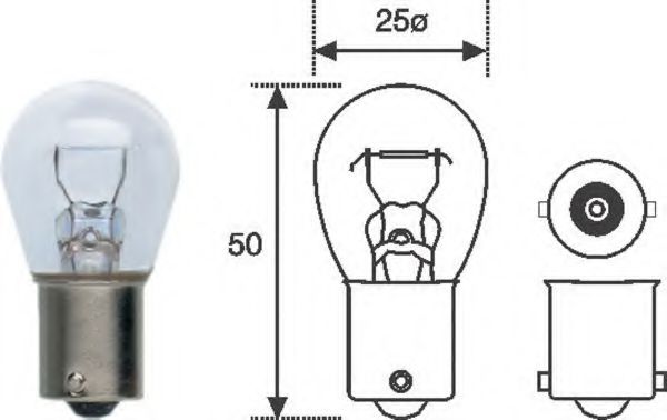 Лампа p21w 12V [standart] min 10 HCV - Magneti Marelli 008506100000