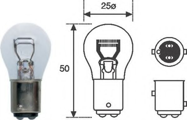 Лампа p21w/5w 12V [standart] min 10 - Magneti Marelli 008528100000
