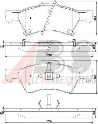 Колодки тормозные дисковые | перед | - ABS 38857