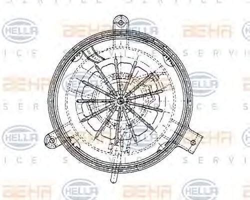 Электродвигатель отопителя - Hella 8EW 009 159-251