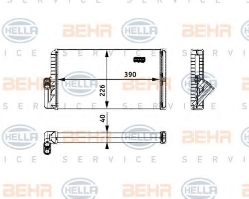 Отопитель салона - Hella 8FH 351 312-541