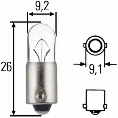 Лампа накаливания T4W 12V 4W BA9s - Hella 8GP 002 067-121