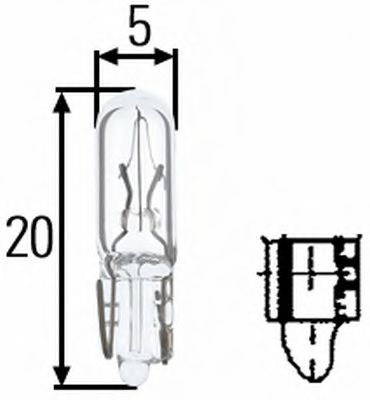 Лампа накаливания w1,2w 12V W2x4,6d - Hella 8GP 002 095-121