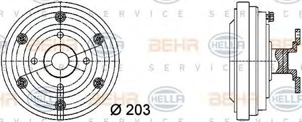 Вискомуфта вентилятора - Hella 8MV 376 731-281