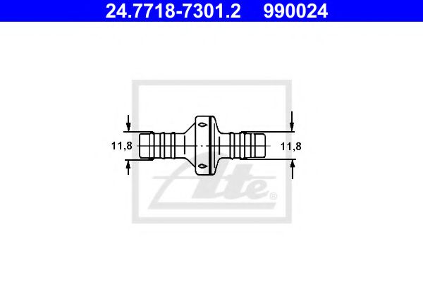 Клапан вакуумного трубопровода тормозной системы - ATE 24.7718-7301.2