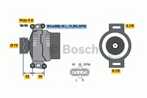 Генератор - Bosch 0 124 655 007