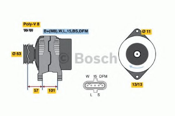 Генератор - Bosch 0 124 655 008