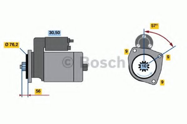 Стартер  - Bosch 0 986 016 990