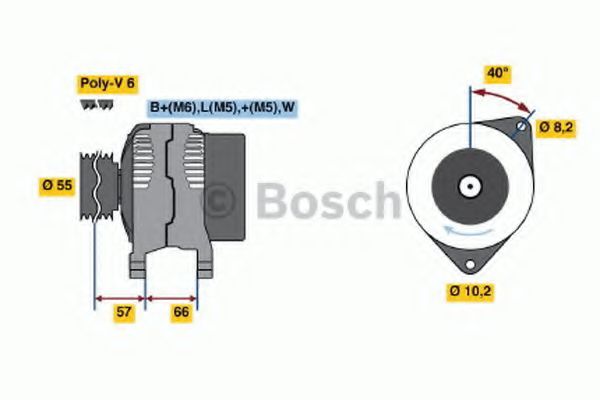 Генератор - Bosch 0 986 040 081