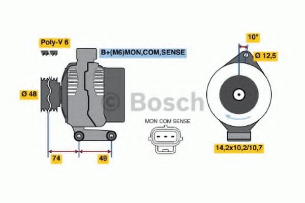 Генератор - Bosch 0 986 044 701