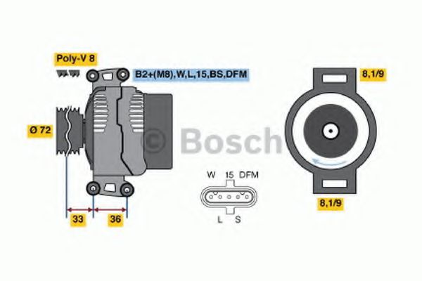 Генератор - Bosch 0 986 046 580