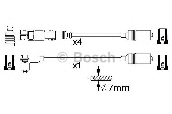 Комплект высоковольтных проводов - Bosch 0 986 356 304