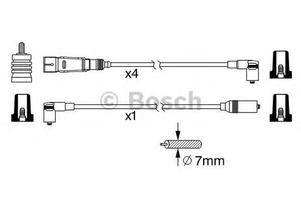 Комплект высоковольтных проводов - Bosch 0 986 356 342